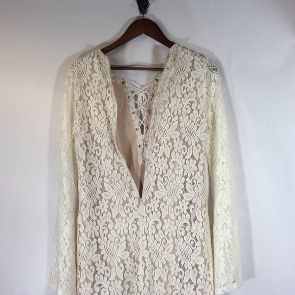 Drew Anthropologie Size Medium Cream Colored Lacey Dress - Picture 6 of 9